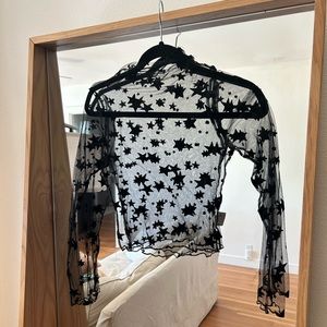 NWOT sheer, longsleeve, star shirt, purchased from Princess Polly never worn